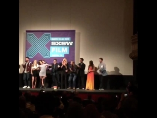 thefinalgirls at sxsw great film. fun moment on stage with cast.