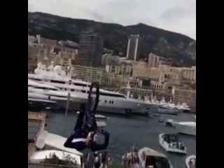 @danny macaskill launched himself off a yacht in monte carlo into the deep blue sea... badass grandprix